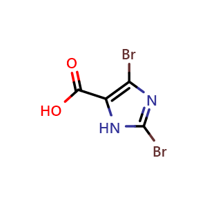 Chemical structure of 2,4-Dibromo-1H-imidazole-5-carboxylic acid , CAS 182415-02-7, AChemBlock AD263813