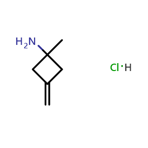 Chemical structure of 1-Methyl-3-methylenecyclobutan-1-amine hydrochloride , CAS 2763750-82-7, AChemBlock AD263818
