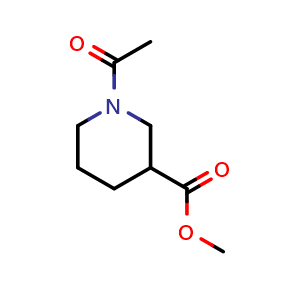 Chemical structure of Methyl 1-acetylpiperidine-3-carboxylate , CAS 111479-16-4, AChemBlock AD263845