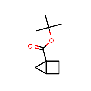 Chemical structure of tert-Butyl bicyclo[2.1.0]pentane-1-carboxylate , CAS 2410594-86-2, AChemBlock AD263859