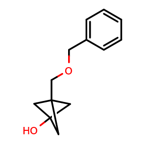Chemical structure of 3-((Benzyloxy)methyl)bicyclo[1.1.1]pentan-1-ol , AChemBlock AD263865