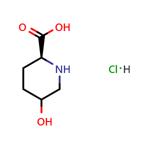 Chemical structure of (2S)-5-Hydroxypiperidine-2-carboxylic acid hydrochloride , AChemBlock AD263866