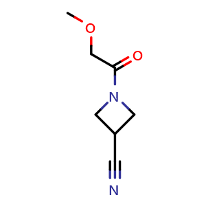 Chemical structure of 1-(2-Methoxyacetyl)azetidine-3-carbonitrile , AChemBlock AD263871