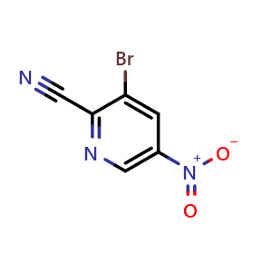 Chemical structure of 3-Bromo-5-nitropicolinonitrile , CAS 573762-54-6, AChemBlock AD263876