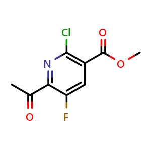 Chemical structure of Methyl 6-acetyl-2-chloro-5-fluoronicotinate , CAS 3026506-18-0, AChemBlock AD263877