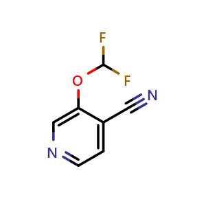 Chemical structure of 3-(Difluoromethoxy)isonicotinonitrile , CAS 1805663-47-1, AChemBlock AD263887
