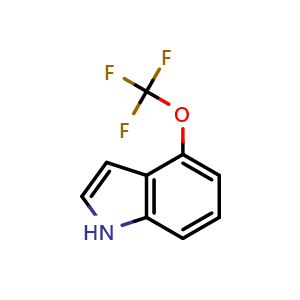 Chemical structure of 4-(Trifluoromethoxy)-1H-indole , CAS 1260851-22-6, AChemBlock AD263888