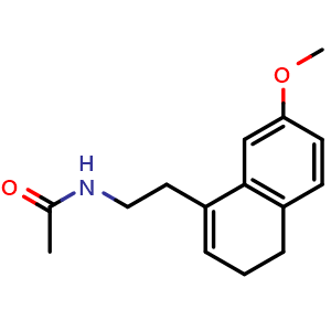 Chemical structure of N-(2-(7-Methoxy-3,4-dihydronaphthalen-1-yl)ethyl)acetamide , CAS 1352139-51-5, AChemBlock AD263902