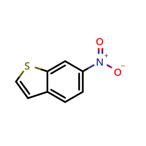 Chemical structure of 6-Nitrobenzo[b]thiophene , CAS 17402-90-3, AChemBlock AD263904