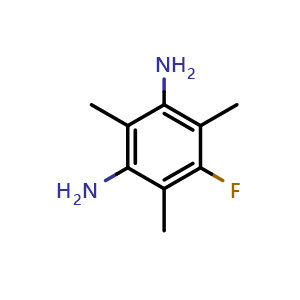 Chemical structure of 5-Fluoro-2,4,6-trimethylbenzene-1,3-diamine , CAS 443-99-2, AChemBlock AD263910