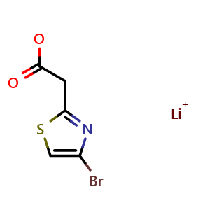 Chemical structure of Lithium 2-(4-bromothiazol-2-yl)acetate , AChemBlock AD263915