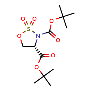 Chemical structure of di-tert-Butyl (S)-1,2,3-oxathiazolidine-3,4-dicarboxylate 2,2-dioxide , CAS 2222839-97-4, AChemBlock AD263919