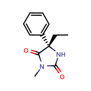 Chemical structure of (S)-Mephenytoin , CAS 70989-04-7, AChemBlock AD263929