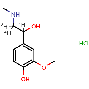 Chemical structure of DL-Metanephrine-d3 Hydrochloride , CAS 1085333-94-3, AChemBlock AD263961