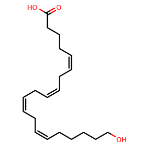 Chemical structure of 20-HETE , CAS 79551-86-3, AChemBlock AD263970
