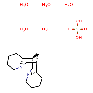 Chemical structure of (-)-Sparteine sulfate pentahydrate , CAS 6160-12-9, AChemBlock AD263998