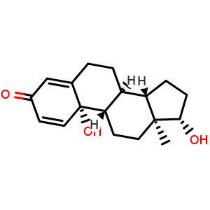 Chemical structure of 10beta,17beta-dihydroxyestra-1,4-dien-3-one , CAS 549-02-0, AChemBlock AD264001