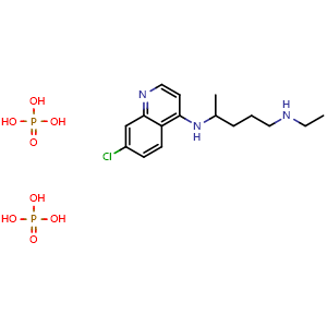 Chemical structure of Desethyl chloroquine diphosphate , CAS 247912-76-1, AChemBlock AD264049