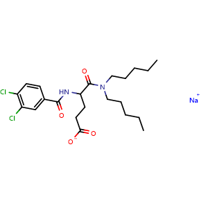 Chemical structure of Lorglumide sodium salt , CAS 1021868-76-7, AChemBlock AD264110