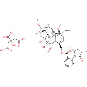 Chemical structure of Methyllycaconitine citrate , CAS 351344-10-0, AChemBlock AD264125