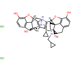 Chemical structure of Norbinaltorphimine dihydrochloride , CAS 113158-34-2, AChemBlock AD264136