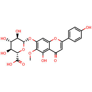 Chemical structure of Hispidulin 7-glucuronide , CAS 31105-76-7, AChemBlock AD264154