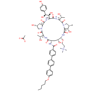 Chemical structure of Rezafungin acetate , CAS 1631754-41-0, AChemBlock AD264170