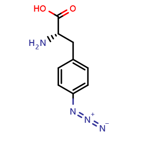 Chemical structure of 4-Azido-L-phenylalanine , CAS 33173-53-4, AChemBlock AD264228
