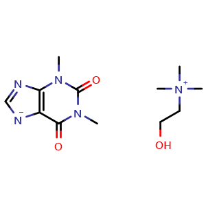 Chemical structure of Choline theophyllinate , CAS 4499-40-5, AChemBlock AD264265