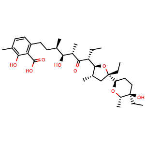 Chemical structure of Lasalocid , CAS 25999-31-9, AChemBlock AD264303