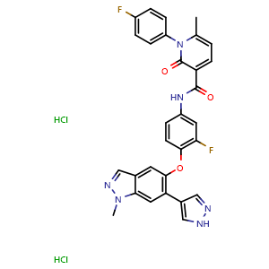 Chemical structure of Merestinib dihydrochloride , CAS 1206801-37-7, AChemBlock AD264310