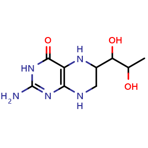 Chemical structure of Tetrahydrobiopterin , CAS 17528-72-2, AChemBlock AD264386