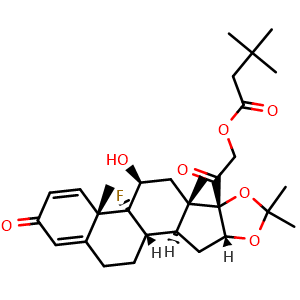 Chemical structure of Triamcinolone hexacetonide , CAS 5611-51-8, AChemBlock AD264389