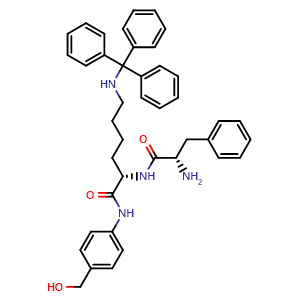 Chemical structure of Phe-Lys(Trt)-PAB , CAS 1116085-99-4, AChemBlock AD264400