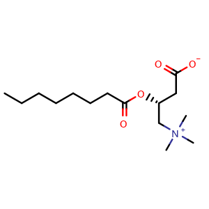 Chemical structure of L-Octanoylcarnitine , CAS 25243-95-2, AChemBlock AD264418