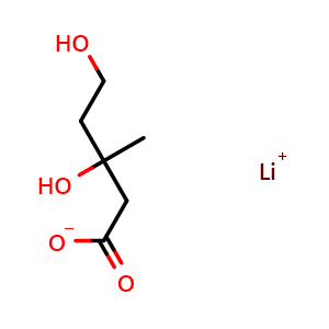 Chemical structure of Mevalonic acid lithium salt , CAS 2618458-93-6, AChemBlock AD264419