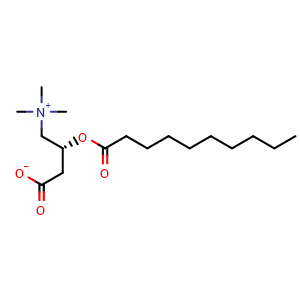 Chemical structure of Decanoyl-L-carnitine , CAS 3992-45-8, AChemBlock AD264438
