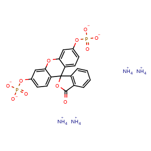 Chemical structure of Fluorescein diphosphate tetraammonium , CAS 217305-49-2, AChemBlock AD264440