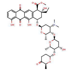 Chemical structure of Aclacinomycin A , CAS 57576-44-0, AChemBlock AD264455
