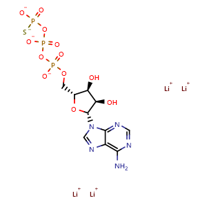 Chemical structure of ATPgammaS tetralithium salt , CAS 93839-89-5, AChemBlock AD264492