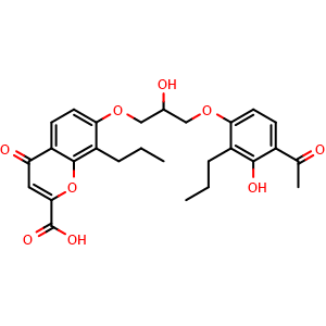 Chemical structure of FPL 55712 , CAS 40785-97-5, AChemBlock AD264501