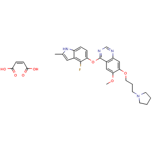 Chemical structure of Cediranib maleate , CAS 857036-77-2, AChemBlock AD264580
