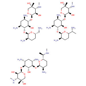 Chemical structure of Gentamicin , CAS 1403-66-3, AChemBlock AD264593