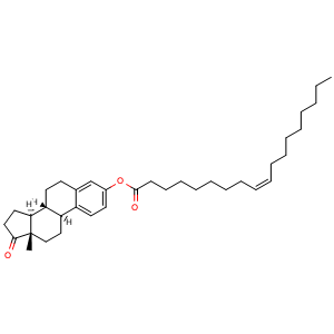 Chemical structure of Oleoylestrone , CAS 180003-17-2, AChemBlock AD264717