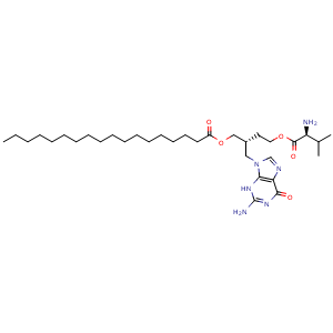 Chemical structure of Valomaciclovir stearate , CAS 195156-77-5, AChemBlock AD264769