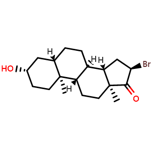 Chemical structure of 16alpha-Bromoepiandrosterone , CAS 28507-02-0, AChemBlock AD264840
