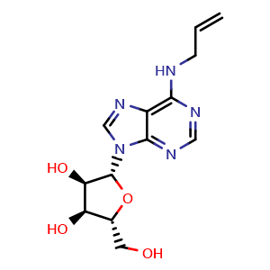 Chemical structure of N6-Allyladenosine , CAS 15763-12-9, AChemBlock AD264860