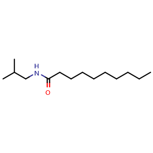 Chemical structure of N-Isobutyl decanamide , CAS 73785-31-6, AChemBlock AD264861