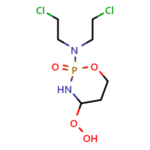 Chemical structure of 4-hydroperoxy cyclophosphamide , CAS 39800-16-3, AChemBlock AD264897