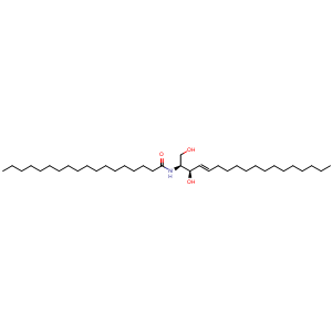 Chemical structure of N-Stearoylsphingosine , CAS 2304-81-6, AChemBlock AD264901